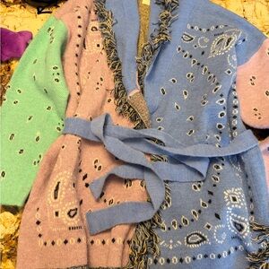 Colorful Knit Cardigan with Fringe